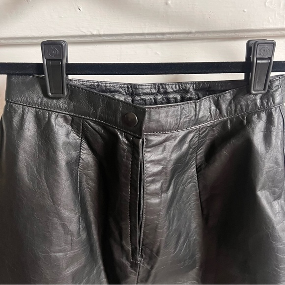 Vintage Winlit Black Leather Pencil Skirt - Picture 4 of 6